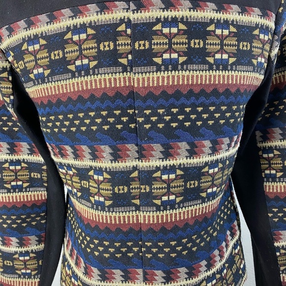 Vila Clothes Aztec Boho Multicolor Aztec SouthWestern Vinali Blazer Jacket Small - Picture 12 of 15
